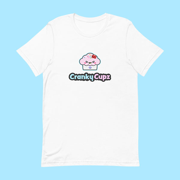 Cranky Cupcake above Cranky Cupz logo.